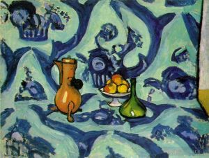 Contemporary Paintings - Still Life with Blue Tablecloth