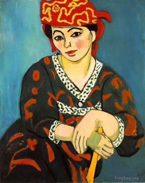 Contemporary Artwork by Henri Matisse - The Red Madras Headress Mme Matisse Madras Rouge