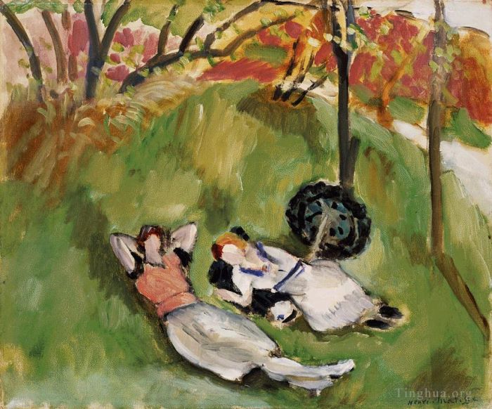Henri Matisse's Contemporary Various Paintings - Two Figures Reclining in a Landscape 1921