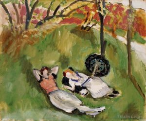 Contemporary Paintings - Two Figures Reclining in a Landscape 1921