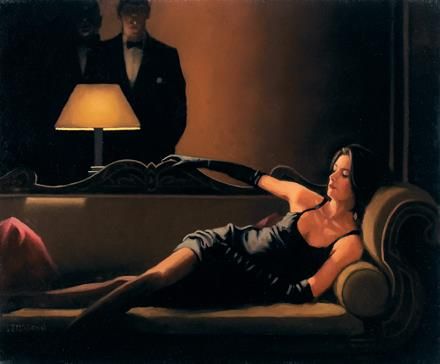 Jack Vettriano's Contemporary Oil Painting - Along Came A Spider