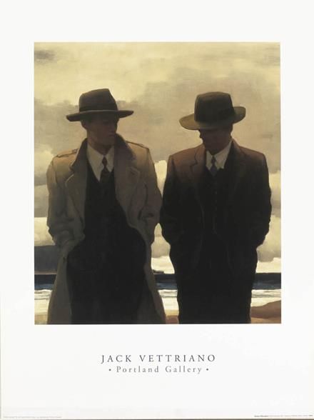 Jack Vettriano's Contemporary Oil Painting - Amateur Philosophers
