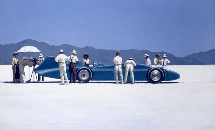 Jack Vettriano's Contemporary Oil Painting - Bluebird at Bonneville