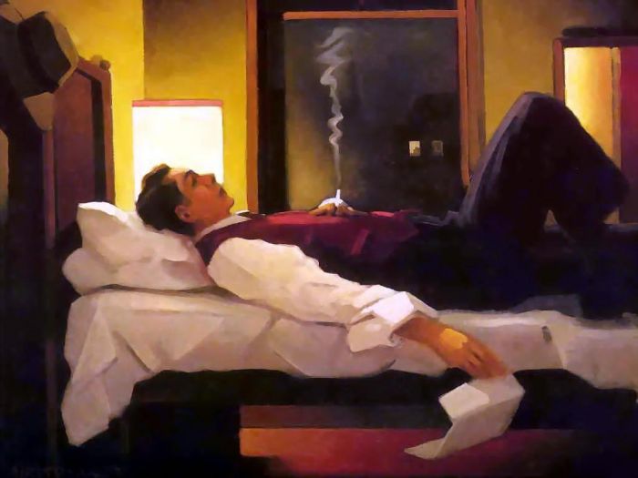 Jack Vettriano's Contemporary Oil Painting - Heartbreak Hotel