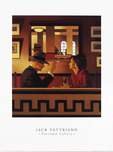 Jack Vettriano's Contemporary Oil Painting - Man In The Mirror