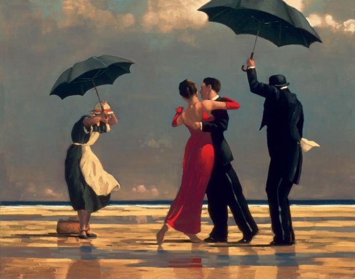 Jack Vettriano's Contemporary Oil Painting - Singing Butler