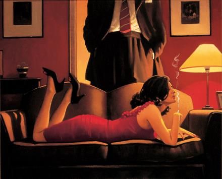 Jack Vettriano's Contemporary Oil Painting - The Parlour Of Temptation