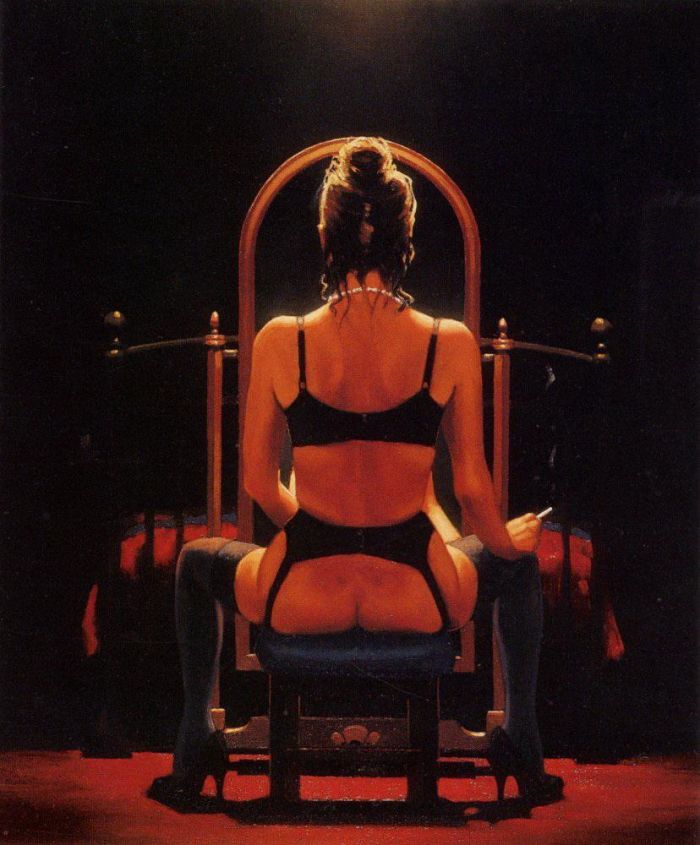 Jack Vettriano's Contemporary Oil Painting - Back of nude