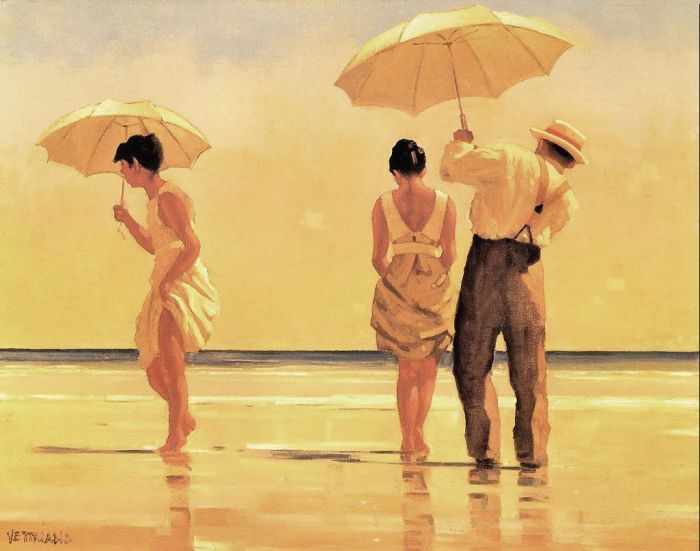 Jack Vettriano's Contemporary Oil Painting - Mad dogs