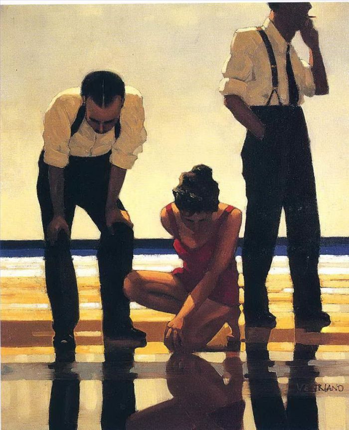Jack Vettriano's Contemporary Oil Painting - Narcissistic bathers