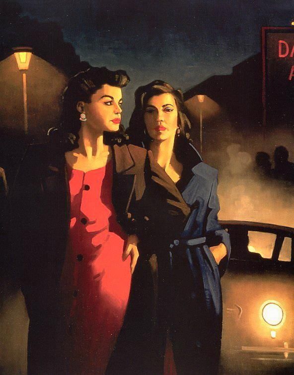 Jack Vettriano's Contemporary Oil Painting - Sweet in the night