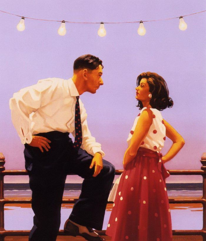 Jack Vettriano's Contemporary Oil Painting - The big tease