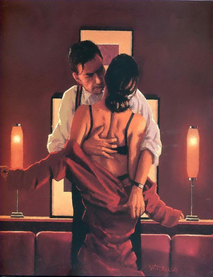 Jack Vettriano's Contemporary Oil Painting - The embrace of the spider