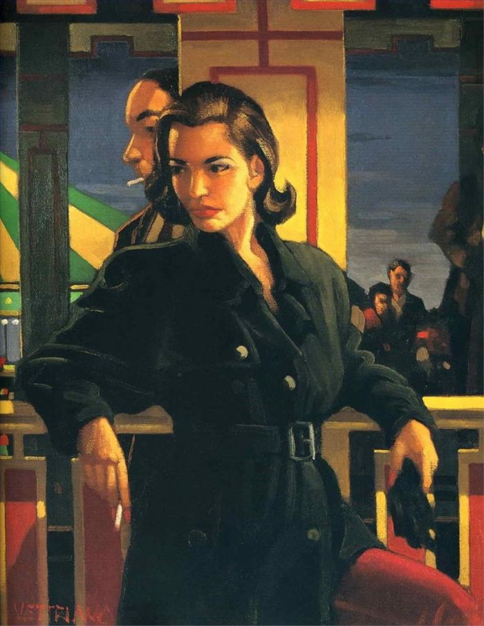 Jack Vettriano's Contemporary Oil Painting - The main attraction