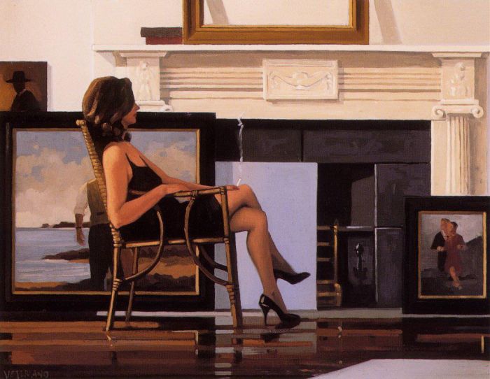 Jack Vettriano's Contemporary Oil Painting - The model and the drifter