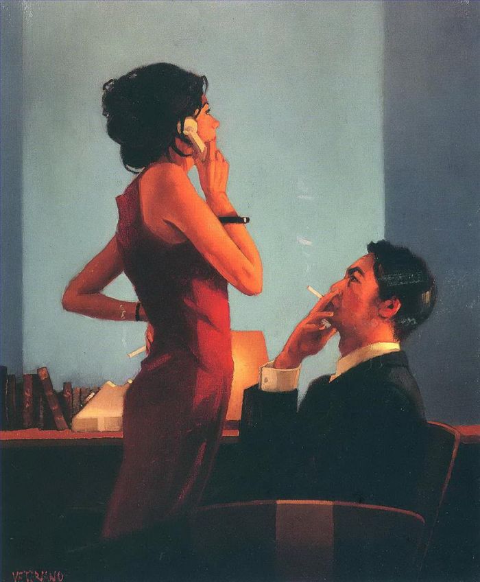 Jack Vettriano's Contemporary Oil Painting - The set up