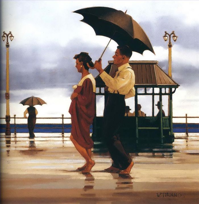 Jack Vettriano's Contemporary Oil Painting - The shape of things to come