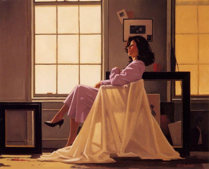 Jack Vettriano's Contemporary Oil Painting - Winter light and lavender Jack Vettriano