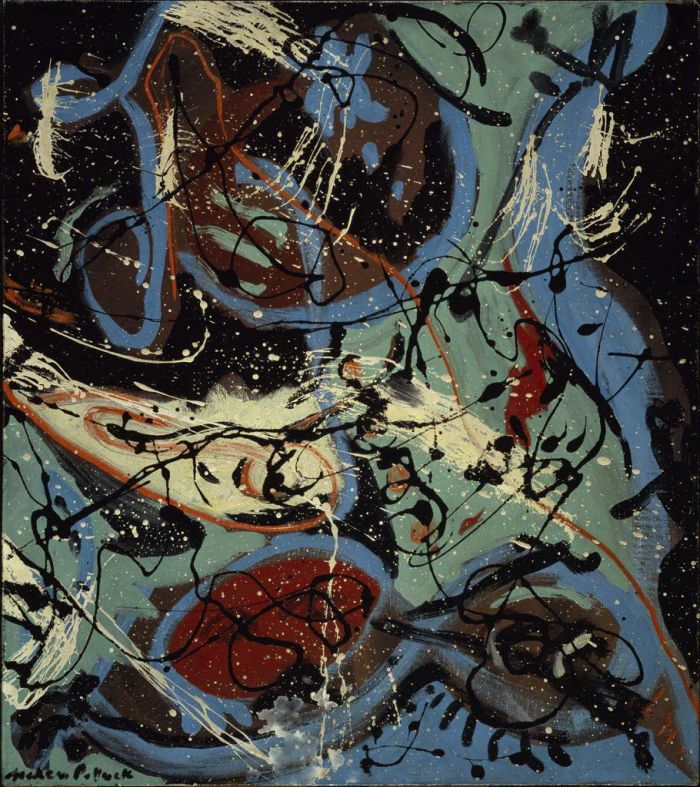 Jackson Pollock's Contemporary Various Paintings - Composition with Pouring II
