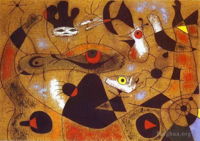 Joan Miro's Contemporary Various Paintings - A Dew Drop Falling from a Bird