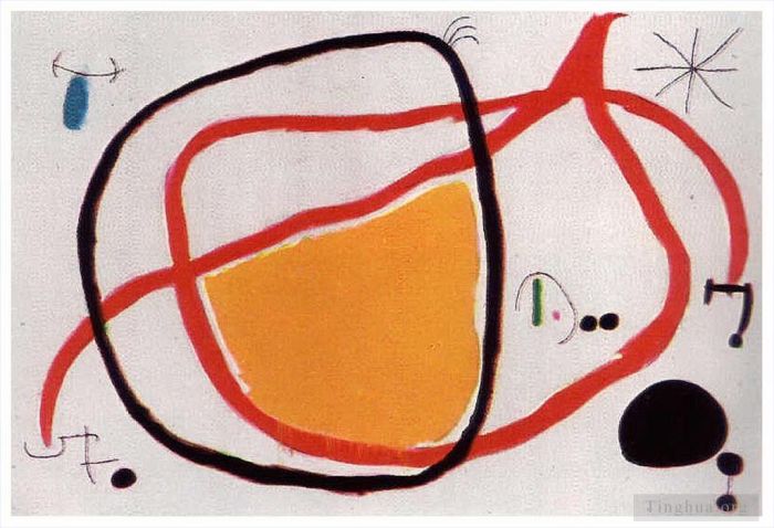 Joan Miro's Contemporary Various Paintings - Bird in the Night