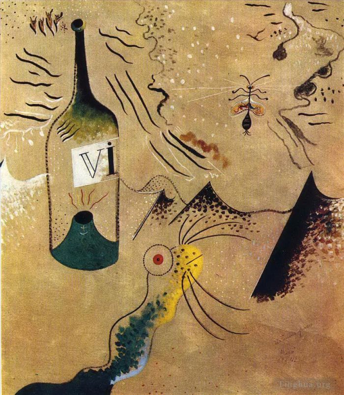 Joan Miro's Contemporary Various Paintings - Bottle of Vine