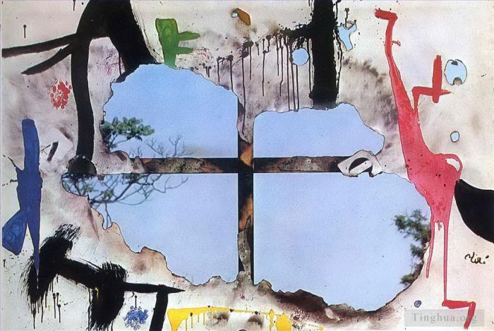 Joan Miro's Contemporary Various Paintings - Burnt Canvas I
