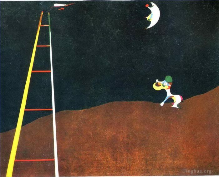 Joan Miro's Contemporary Various Paintings - Dog Barking at the Moon