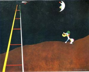 Contemporary Paintings - Dog Barking at the Moon