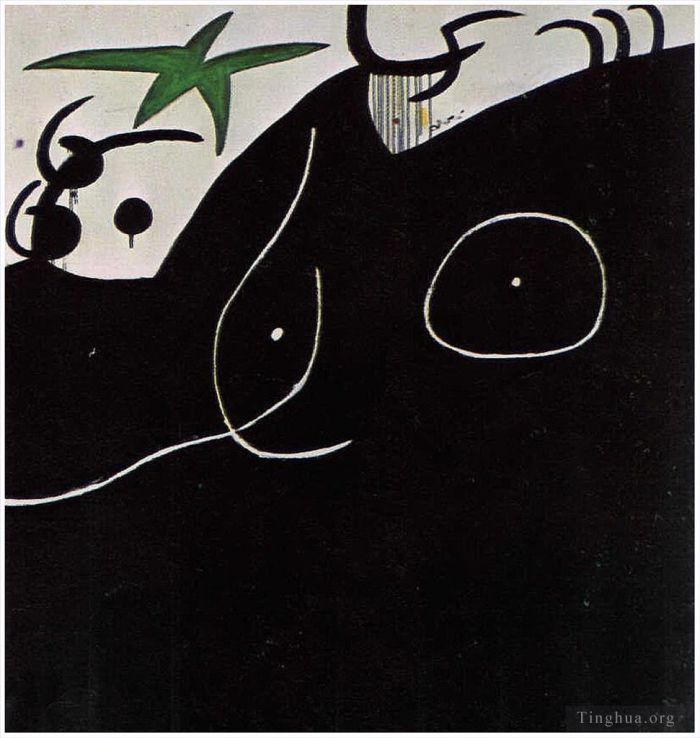 Joan Miro's Contemporary Various Paintings - Femme devant l toile filante
