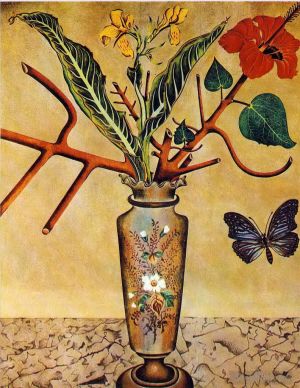 Contemporary Paintings - Flowers and Butterfly