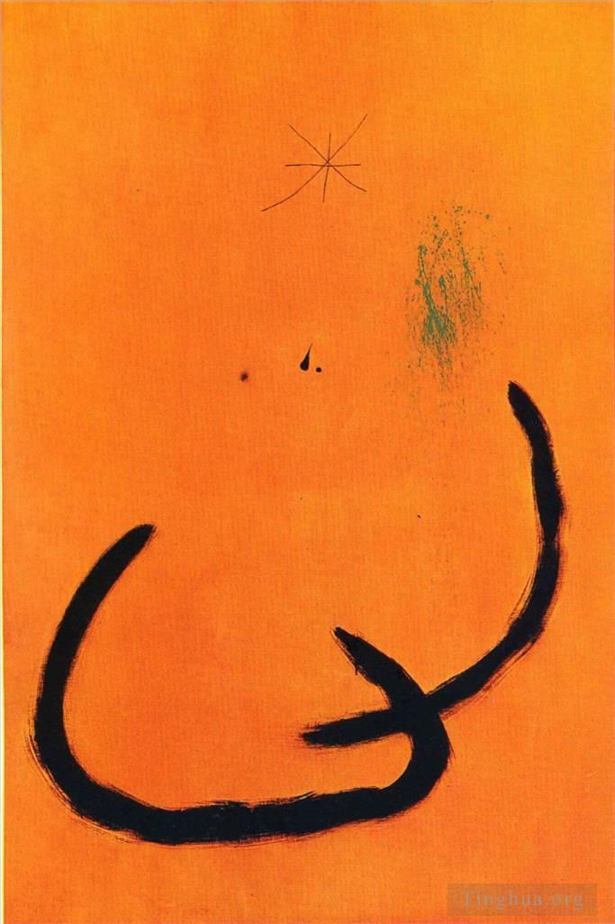 Joan Miro's Contemporary Various Paintings - Goutte d eau sur la neige rose