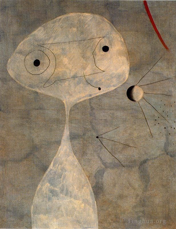 Joan Miro's Contemporary Various Paintings - Painting Man with a Pipe