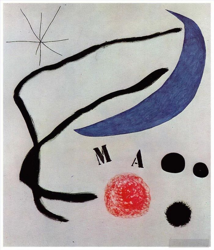 Joan Miro's Contemporary Various Paintings - Poema I