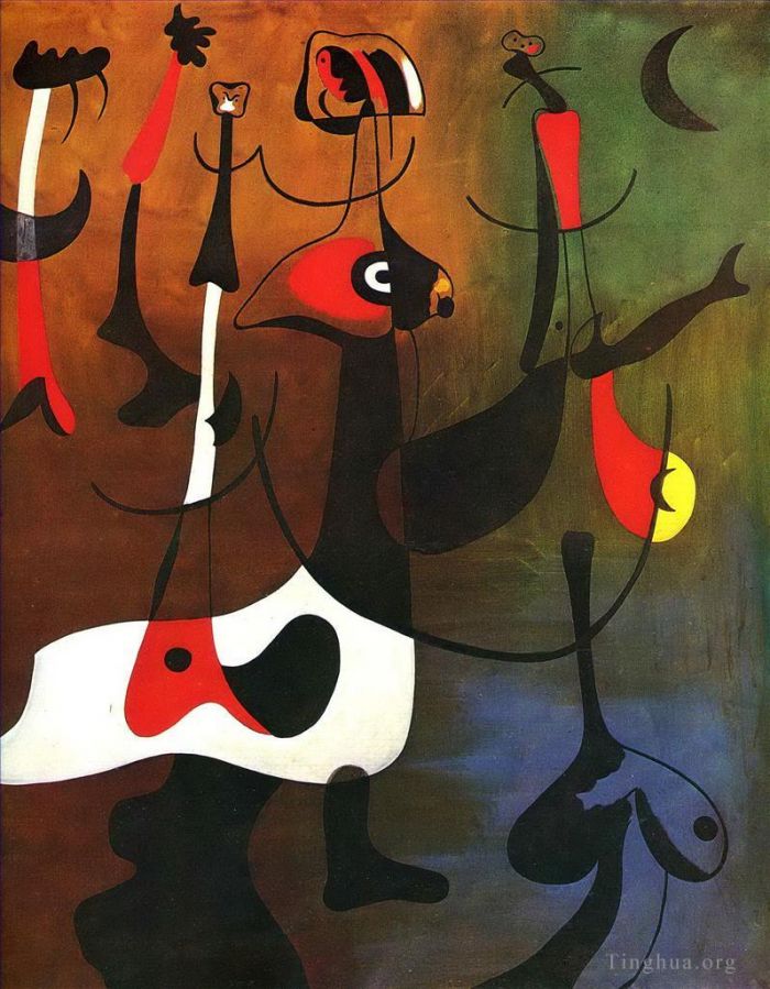 Joan Miro's Contemporary Various Paintings - Rhythmic Characters
