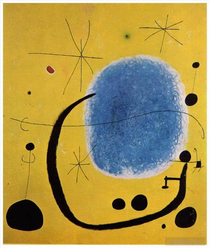 Joan Miro's Contemporary Various Paintings - The Gold of the Azure