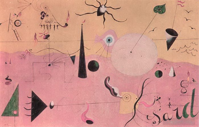 Joan Miro's Contemporary Various Paintings - The Hunter