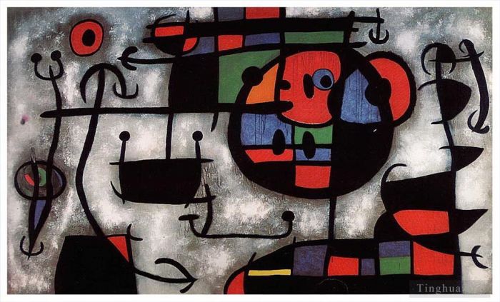 Joan Miro's Contemporary Various Paintings - The Skiing Lesson