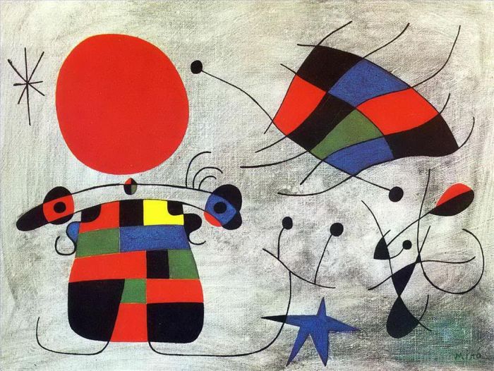 Joan Miro's Contemporary Various Paintings - The Smile of the Flamboyant Wings