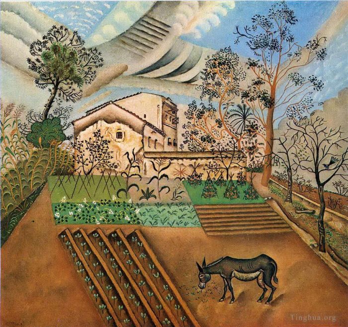 Joan Miro's Contemporary Various Paintings - The Vegetable Garden with Donkey