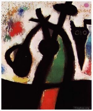Contemporary Artwork by Joan Miro - Woman and Bird in the Night 2
