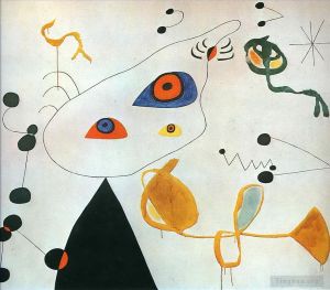 Contemporary Artwork by Joan Miro - Woman and Bird in the Night 3