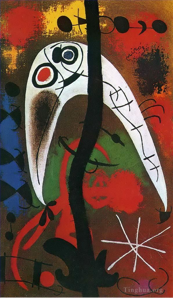 Joan Miro's Contemporary Various Paintings - Woman and Bird in the Night 4