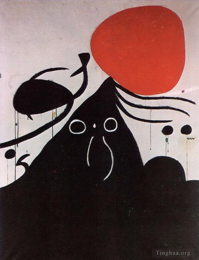 Joan Miro's Contemporary Various Paintings - Woman in front of the sun I