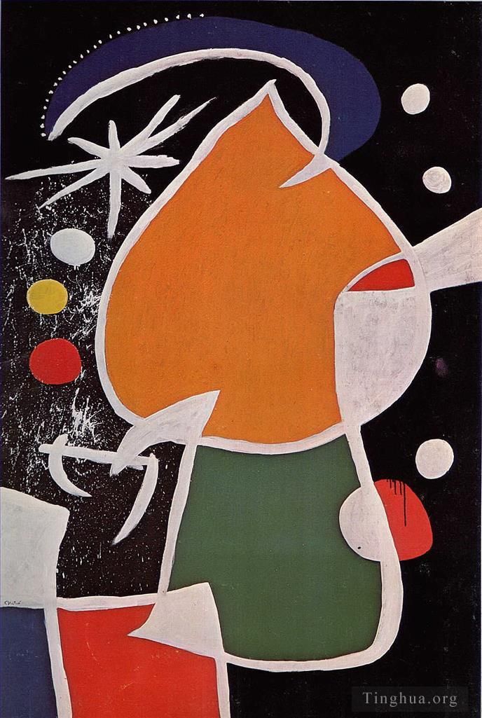 Joan Miro's Contemporary Various Paintings - Woman in the Night 2
