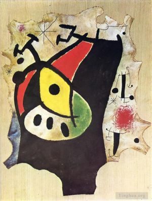 Contemporary Artwork by Joan Miro - Woman in the Night