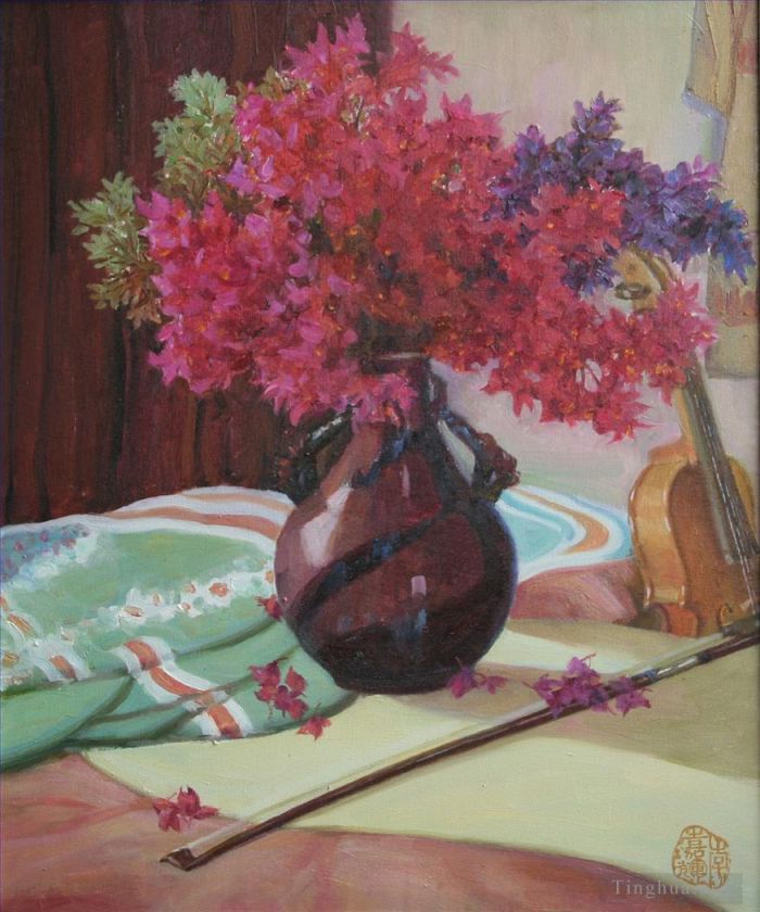 Li Jiahui's Contemporary Oil Painting - Song of bougainvillea