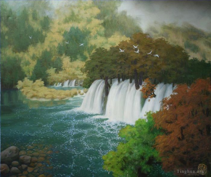 Li Jiahui's Contemporary Oil Painting - Jiuzhaigou valley