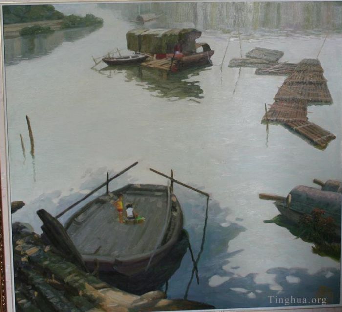 Li Jiahui's Contemporary Oil Painting - Quiet jiulong river