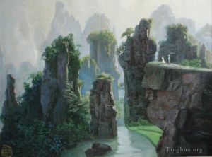 Contemporary Artwork by Li Jiahui - Shentang bay of zhangjiajie
